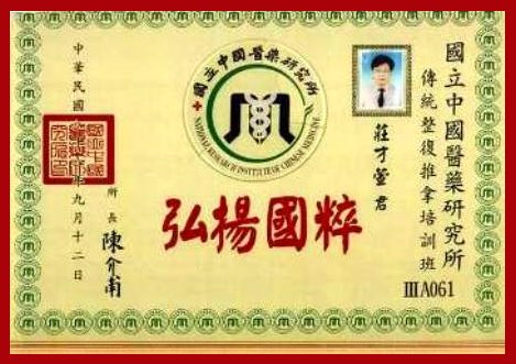 莊雅涴老師國立中國醫藥研究所獎牌-弘揚國粹